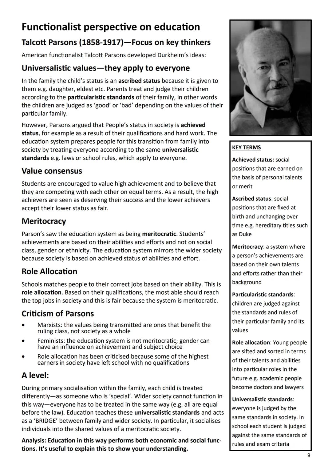 ## 2.2 Assessments

Paper 1: The sociology of families and
education

What's assessed

- The sociology of families
- The sociology of educat
