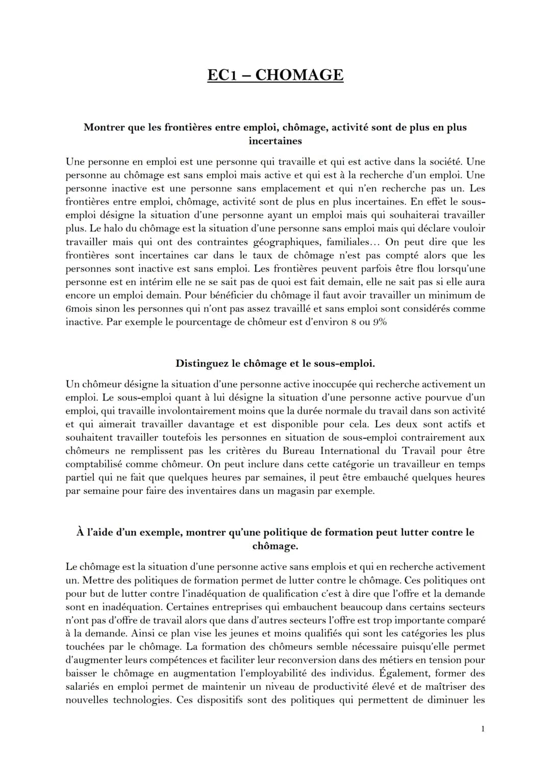 # EC1-CHOMAGE

Montrer que les frontières entre emploi, chômage, activité sont de plus en plus
incertaines

Une personne en emploi est une p