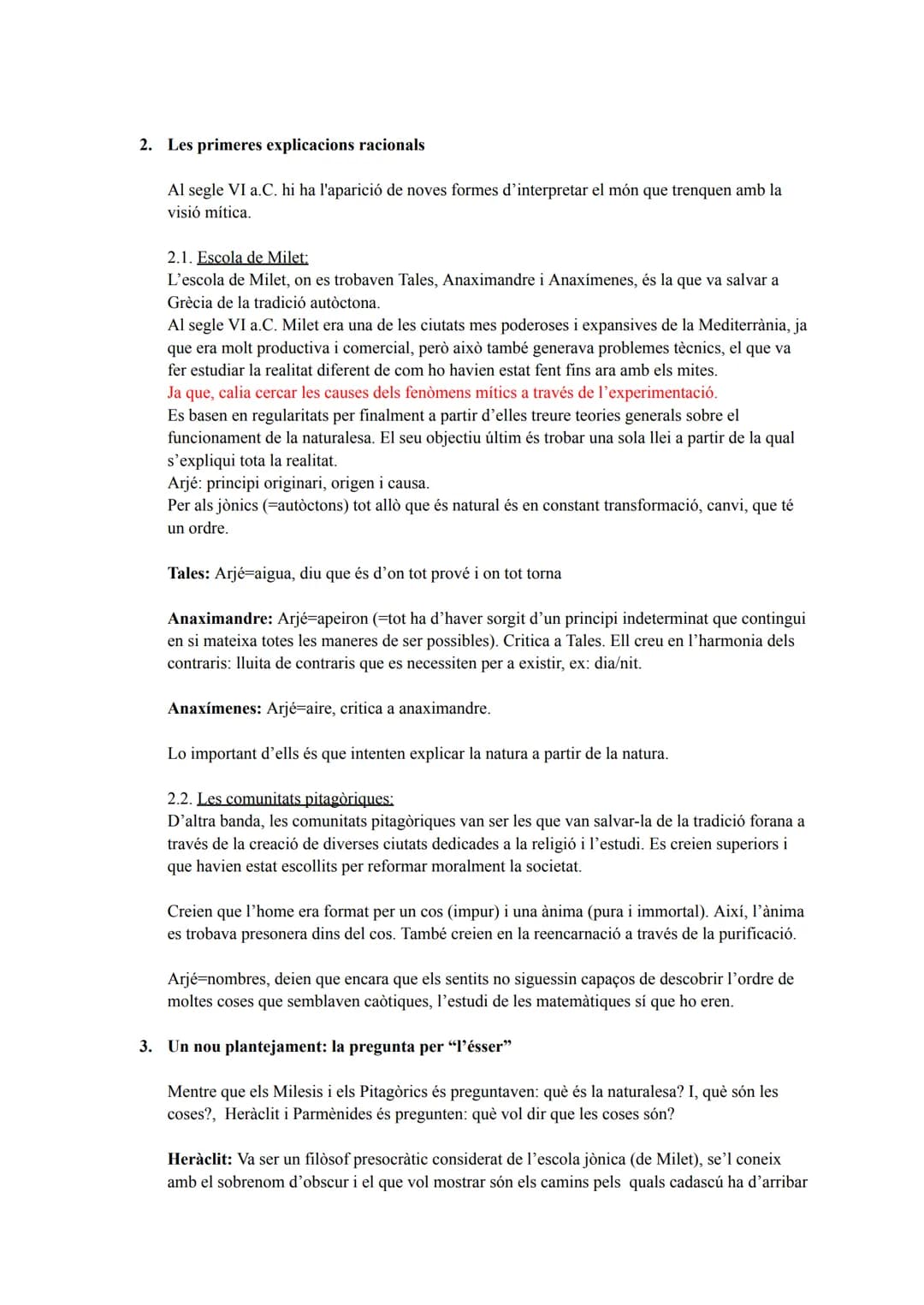 # TEMA 1-EL NAIXEMENT DE LA FILOSOFIA

1.  El pas del mite al logos (segle V-VII a.C.)

1.1. El pensament mític:
Es comencen a fer preguntes
