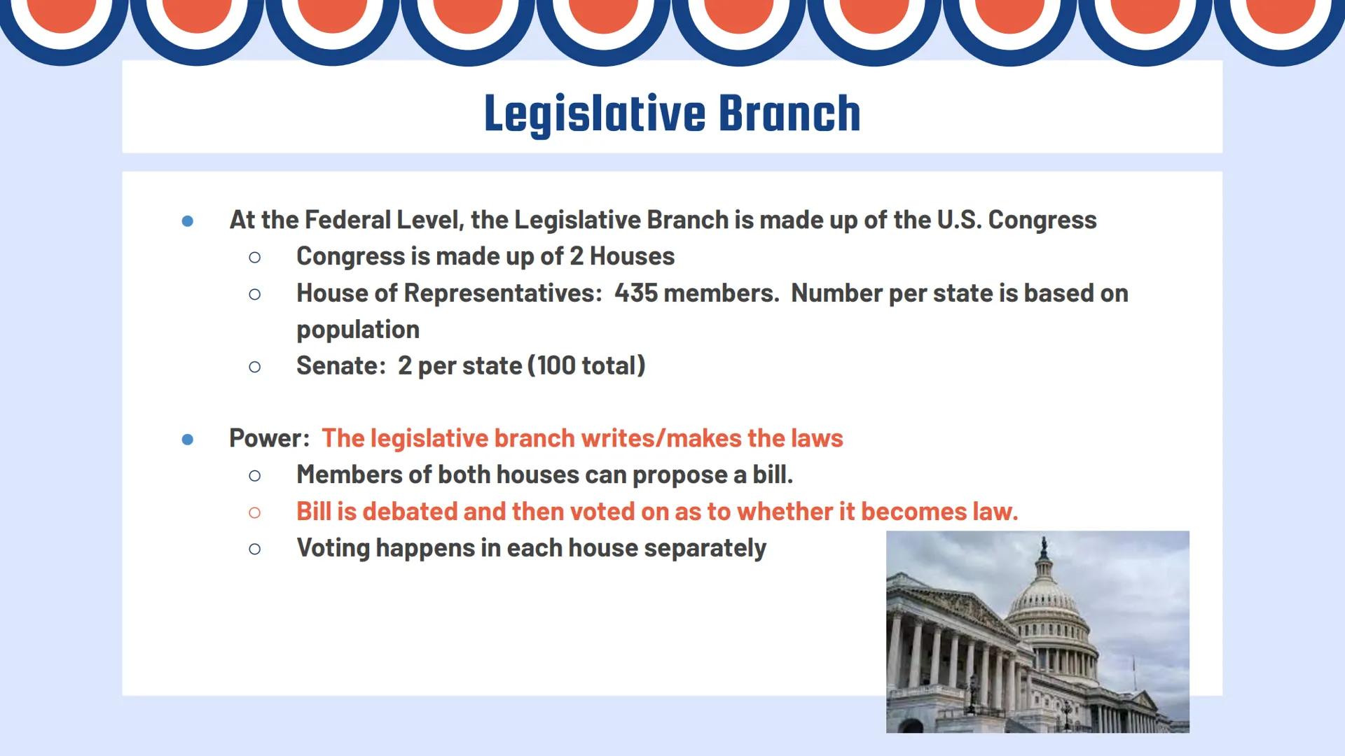# Separation of
# Powers
Basics of the Three Branches Bellringer

1. Which principle of the government deals with the
division of power betw