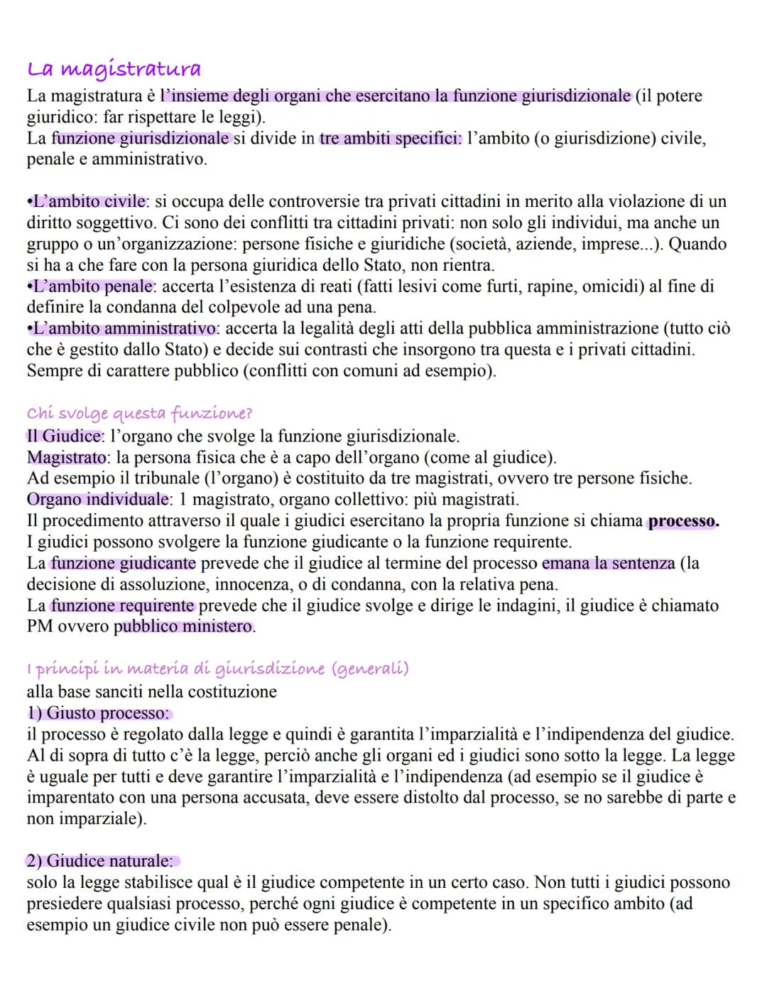 # La magistratura

La magistratura è l'insieme degli organi che esercitano la funzione giurisdizionale (il potere
giuridico: far rispettare 