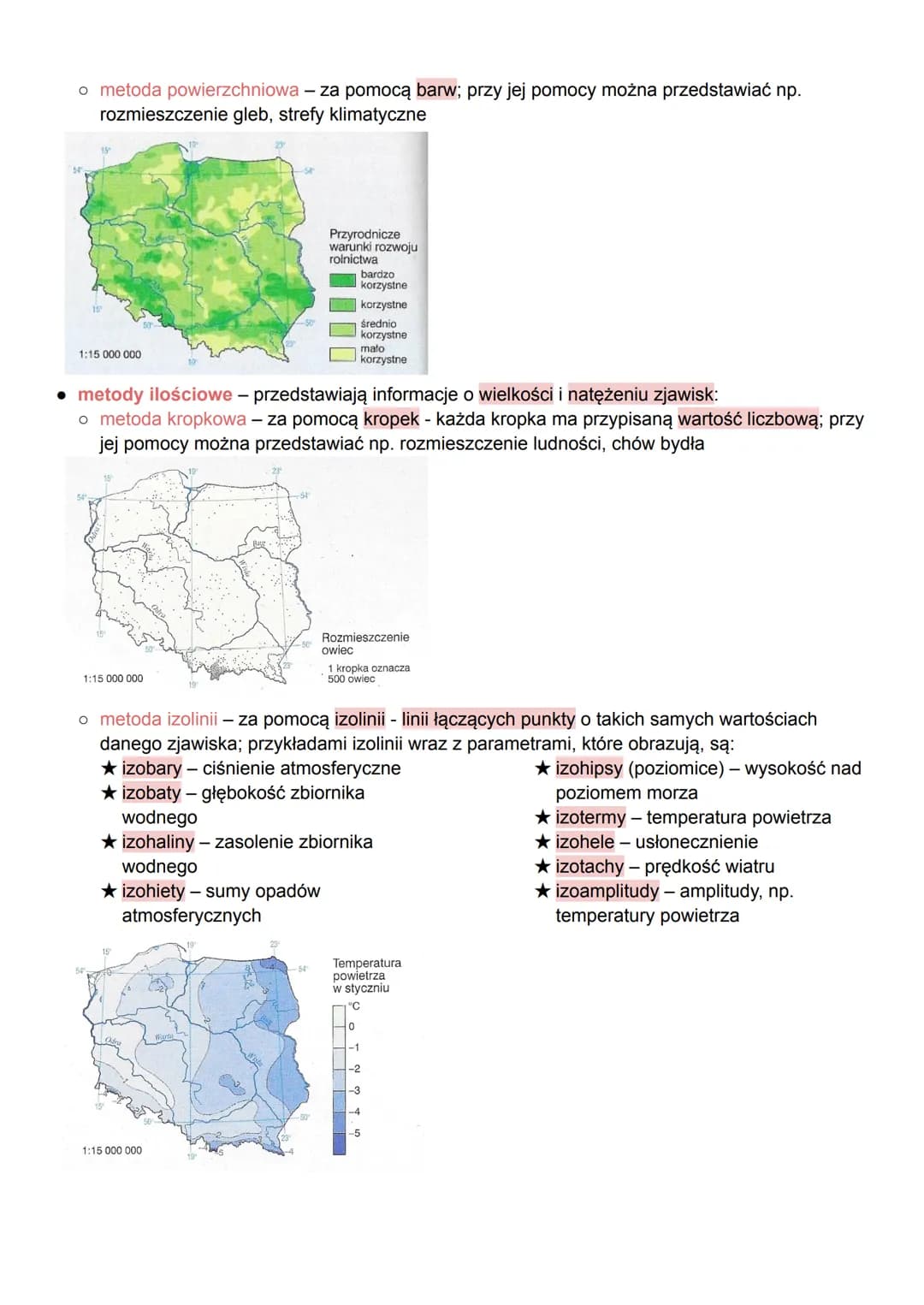 # Metody prezentowania informacji na mapach

1. Metody przedstawiania rzeźby terenu na mapie:
*   metoda poziomicowa - za pomocą izohipsów (