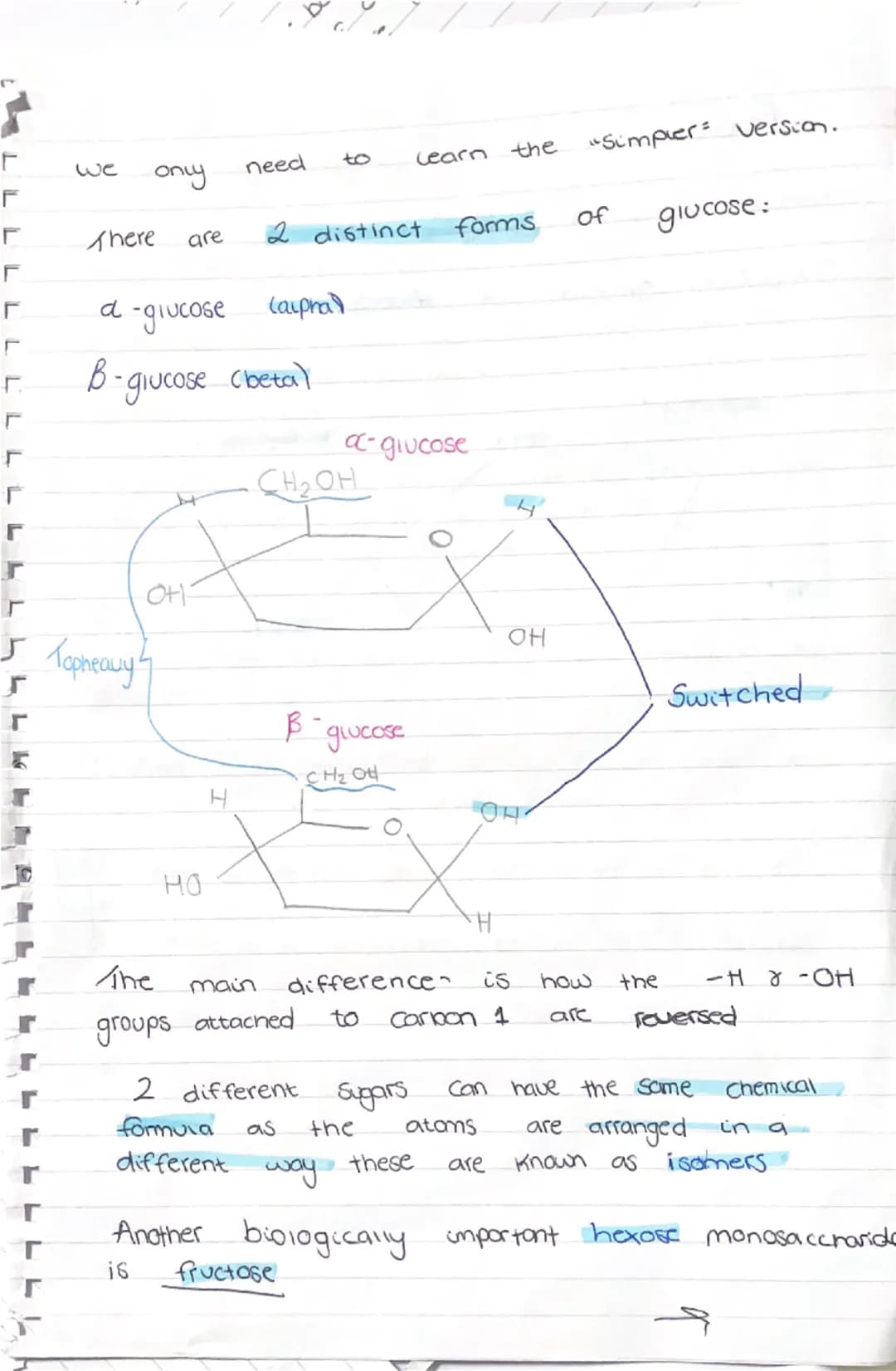 Biology

G

As level 1.1

Carbohydrates

All Contain Only 3 elements:
-Carbon
-hydrogen
-Oxygen

General formula: Cx (H₂O)y
Carbohydrates ar
