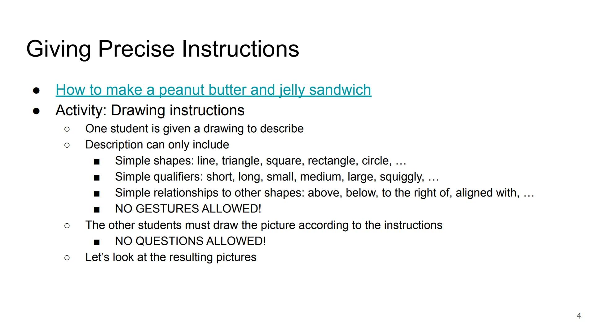 # Low Level vs. High Level Programming Languages

• Machine language

Ο 0's and 1's only

• Assembly language

Ο Difficult to read

Ο Longer