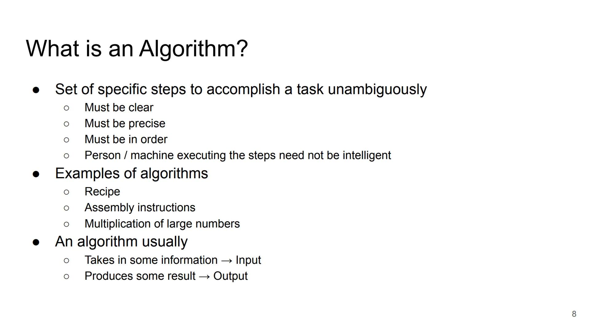 # Low Level vs. High Level Programming Languages

• Machine language

Ο 0's and 1's only

• Assembly language

Ο Difficult to read

Ο Longer