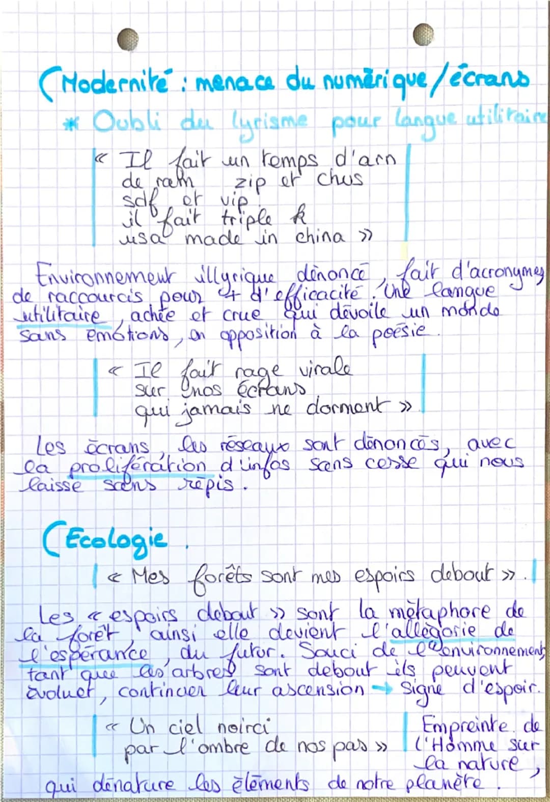 Citations:
Mes forêts:
(Nature : Lieu paradoxal.
* Beauté
← de biais
la beauté vient
chasser l'obscurité >>
* Nature hostile, angoissante
← 