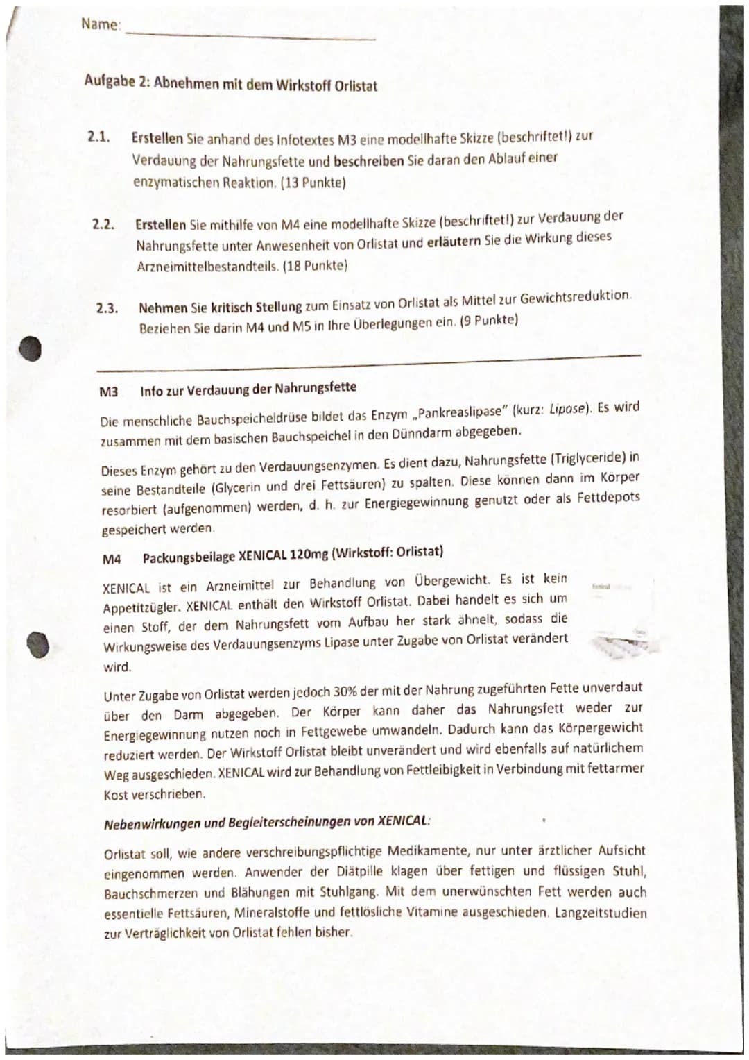 EF Biologie
Klausur Nr. 2-Enzymatik
04.03.2022
Name:

Aufgabe 1: Lactase

1.1 Beschreiben Sie den Aufbau sowie die allgemeinen Funktionen va