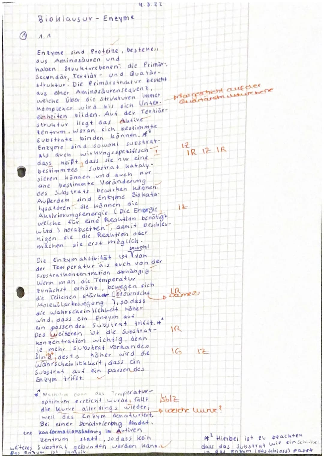 EF Biologie
Klausur Nr. 2-Enzymatik
04.03.2022
Name:

Aufgabe 1: Lactase

1.1 Beschreiben Sie den Aufbau sowie die allgemeinen Funktionen va