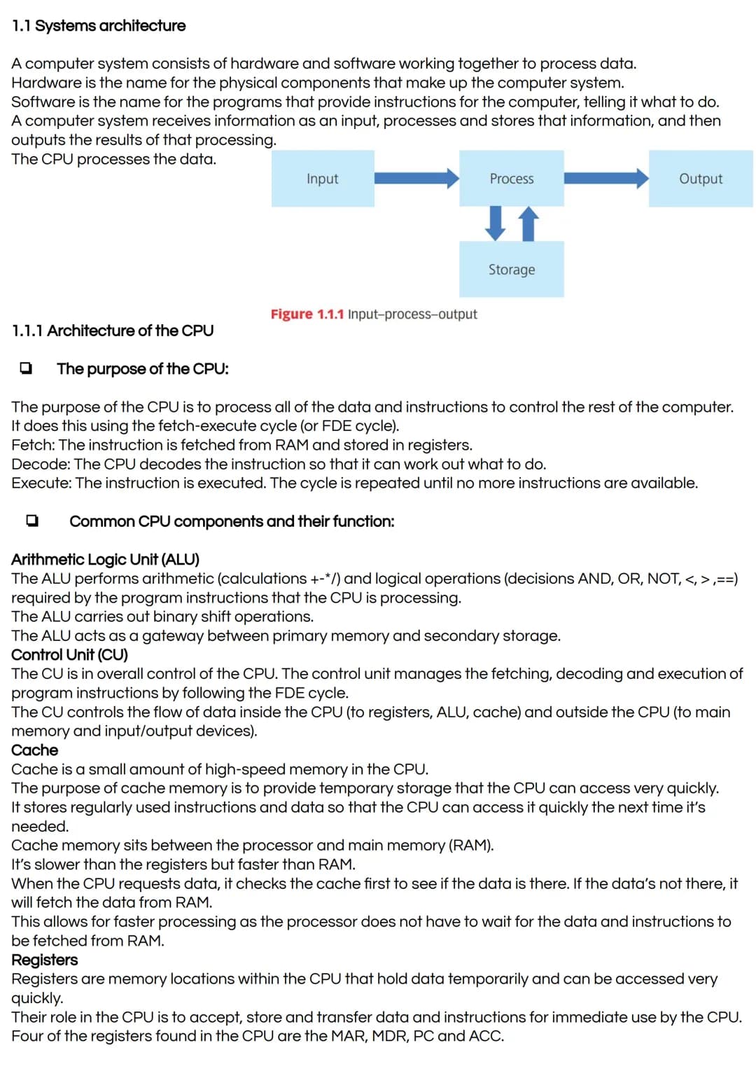 
<h3>Assessment Components</h3>
<p>1.1 <strong>Systems Architecture</strong><br>1.2 <strong>Memory and Storage</strong><br>1.3 <strong>Compu