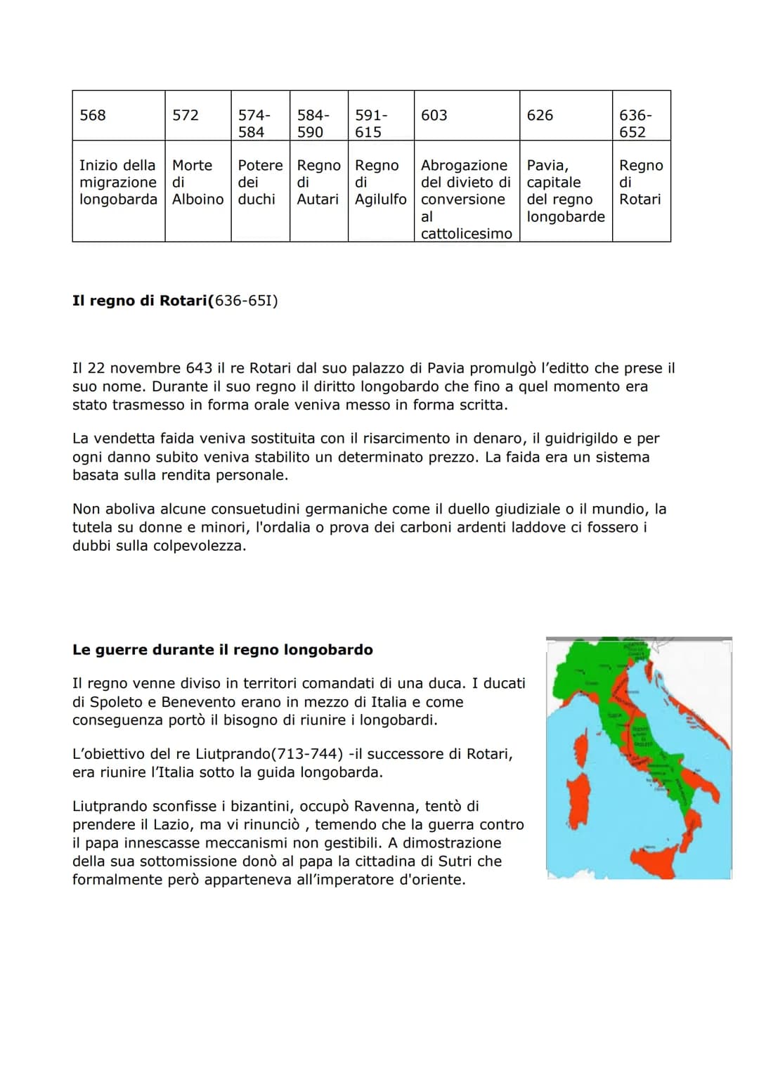 # LA GUERRA TRA I FRANCHI E I LONGOBARDI IN ITALIA (574-773)

I longobardi conquistano parte dell'Italia

Dopo la guerra di Giustiniano cont