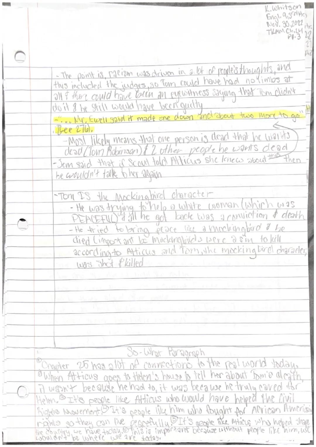 
<p>In Chapter 22, Jem is deeply affected by the outcome of Tom Robinson's trial and believes that the verdict was unfair. This shows how At