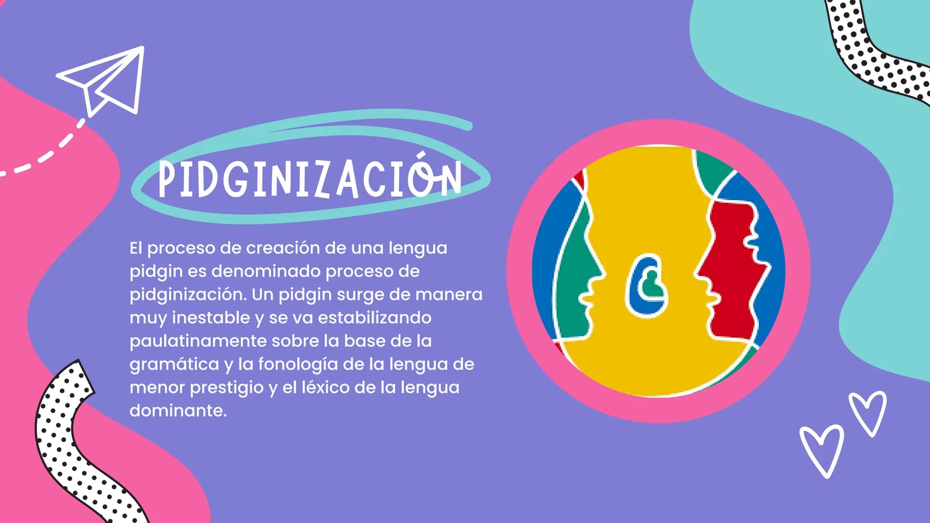 LENGUAS PIDGIN

Y PIDGINIZACIÓN # ÍNDICE

Lenguas pidgin

• Definición.

• Usos y utilidad.

• Características.

• Historia y origen.

• Eje