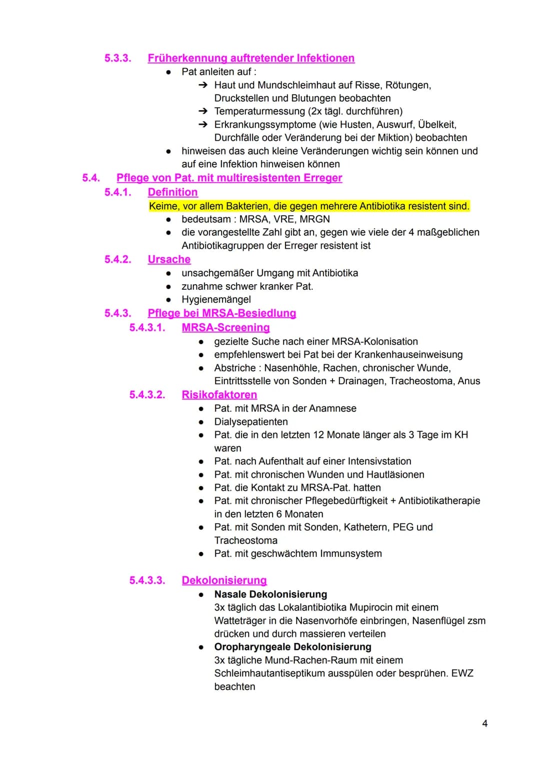 # Infektionslehre

1. Definition

*   Infektion: Eindringen, Anhaften und ggf. vermehren von Mikroorganismen
    (Bakterien, Viren, Pilze un