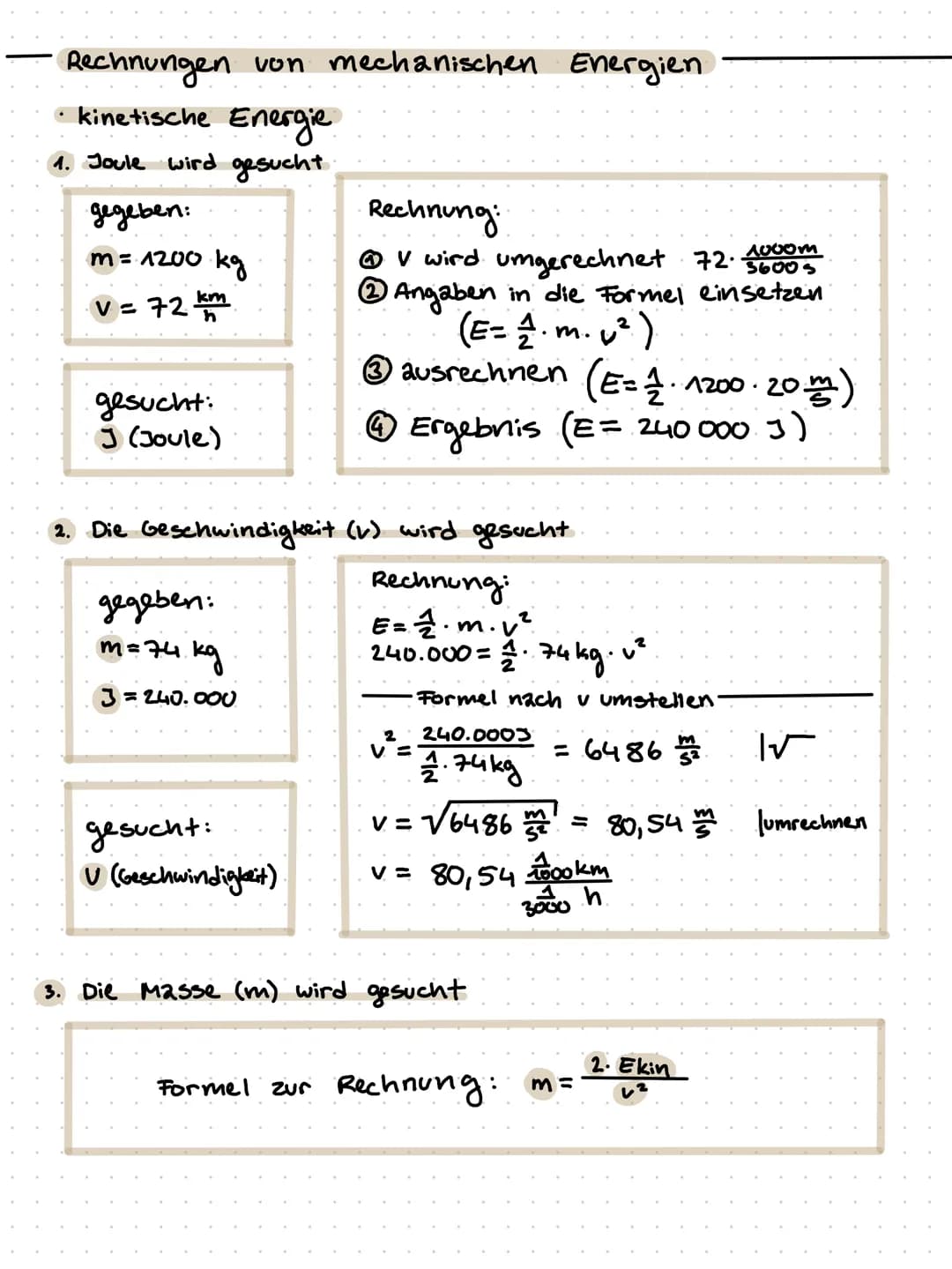# Physik-Lernzettel

## Themen der Klassenarbeit

- Energieformen (1. oder 2. Stunde).
- Energieumwandlung und Energieentwertung inkl. diver