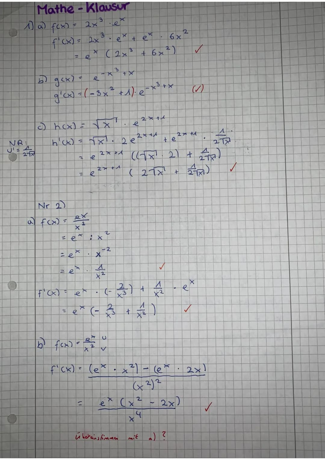 E-Phase
Datum: 16.06.2021 Name: Fatoş GUCIE

13

Freiwillige Probeklausur
5,5 6 BE
Aufgabe 1
Bestimmen Sie jeweils die erste Ableitung der f