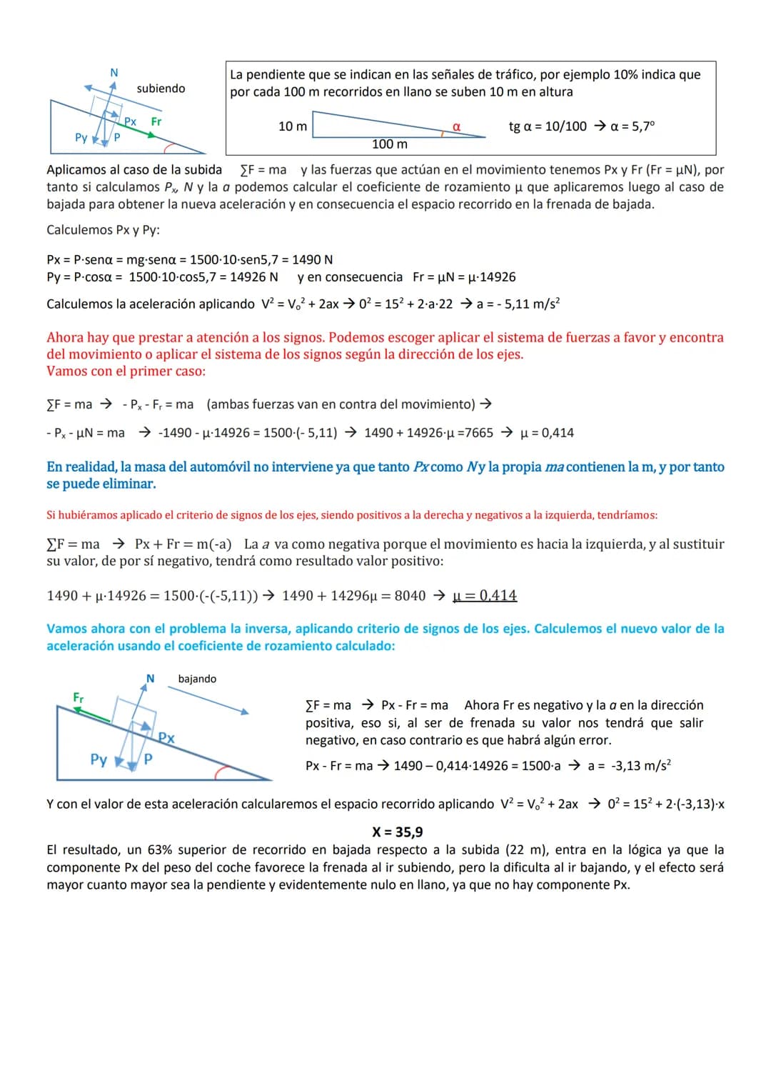 # Dinámica

8) Sea una fuerza F de 250 N que tira horizontalmente de un bloque de masa de 10 kg que se encuentra
sobre un plano horizontal. 