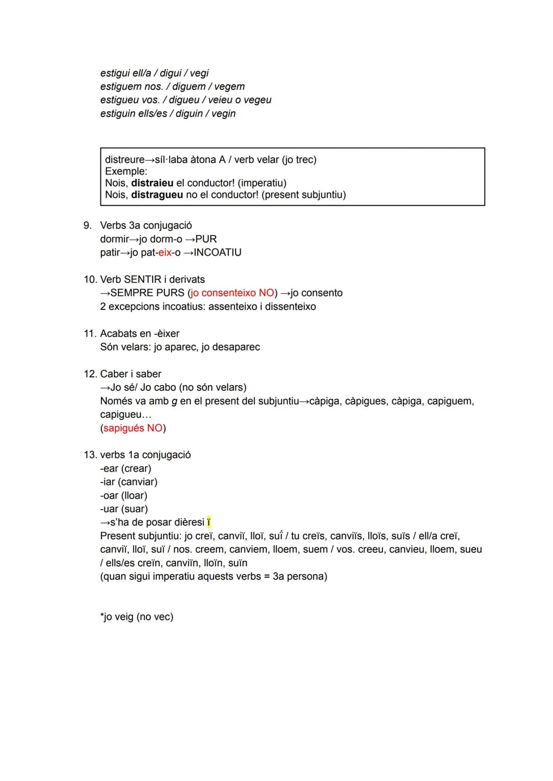 # VERBS IRREGULARS

Participi es fa servir per fer les formes compostes (jo he...)
IRREGULARITATS
1. Participis:
Compte!!
- caber: cabut (NO