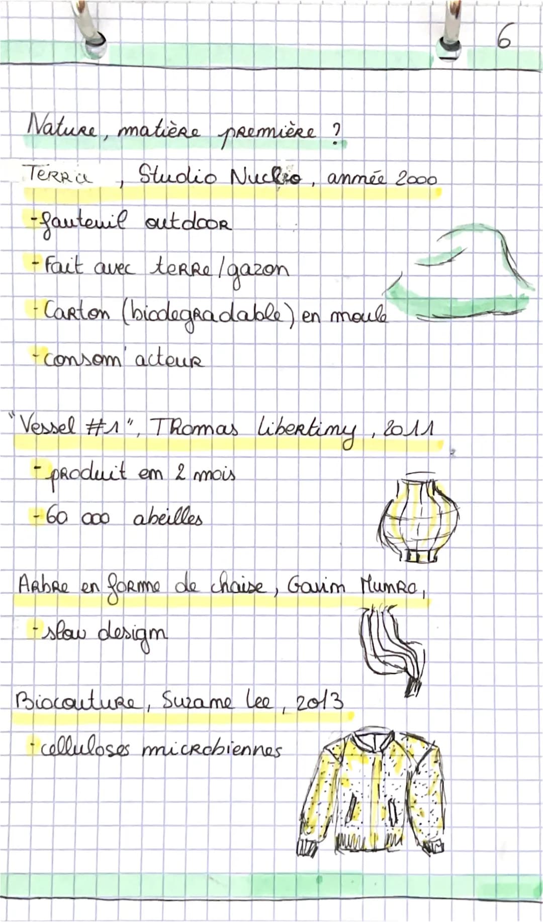 5

nature

biomimétisme
s' inspirer des imterêts techniques, copier les
proceder de la fabrication

références

Le velcro / scratch
-s' insp