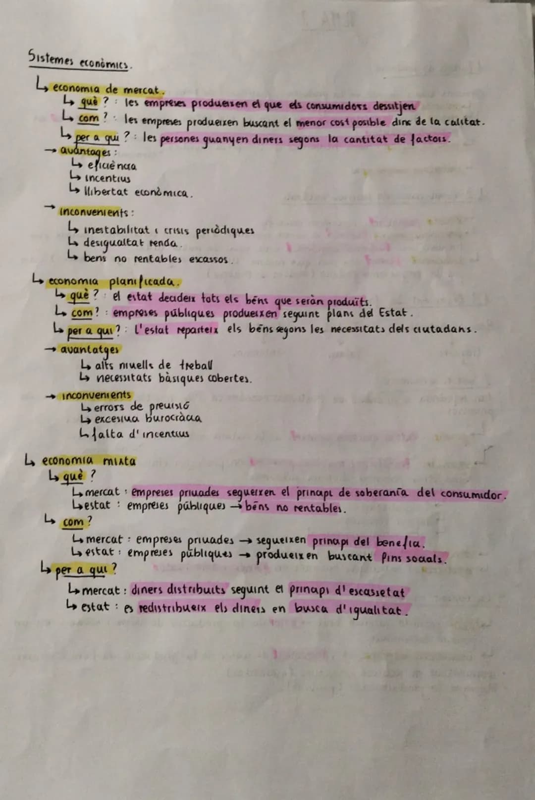 # TEMA 2

1 lactors de producció

elements bàsics emprats en la producció i distribució de béns i serveis.
- Le recursos naturals (Terra): p