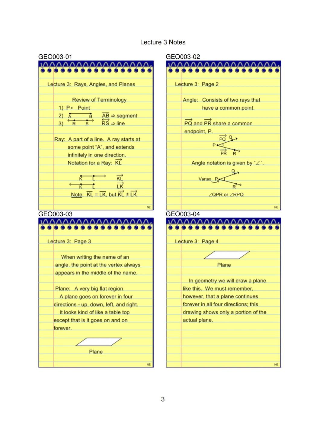 
<p><strong>Lecture 1: Introduction - Points, Segments, and Length</strong></p>
<h3 id="basicgeometryconcepts">Basic Geometry Concepts</h3>
