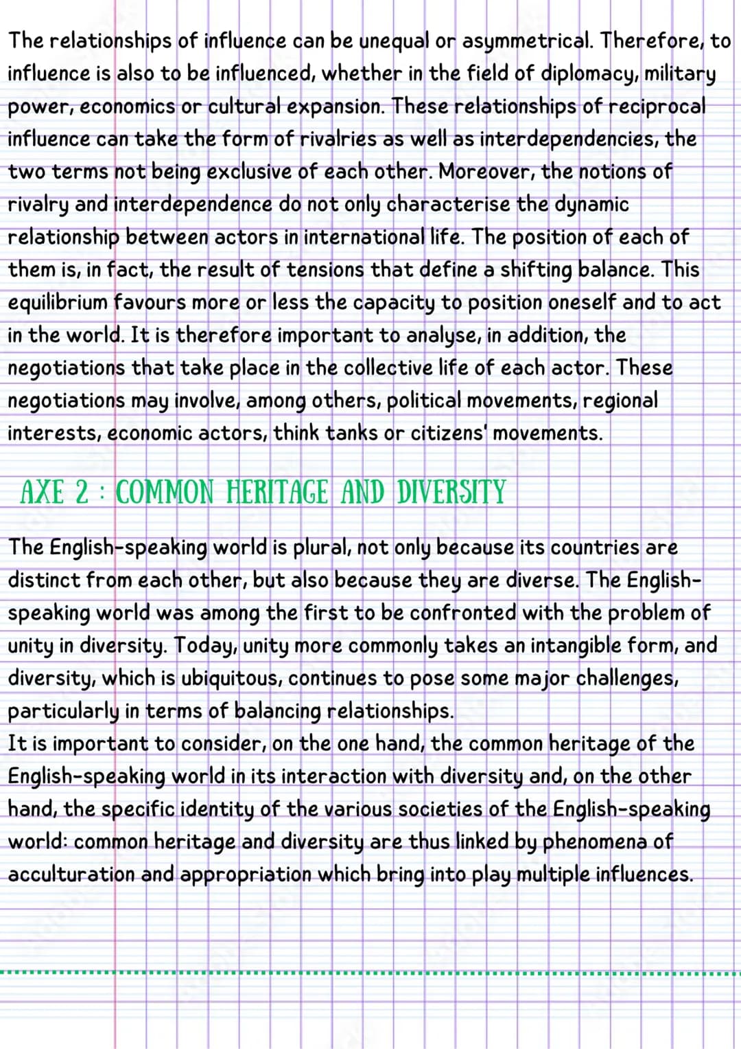 THEME 2: RELATION AU MONDE AMC

SUMMARY

The theme "relation to the world" allows to understand the place of the
English-speaking world in i