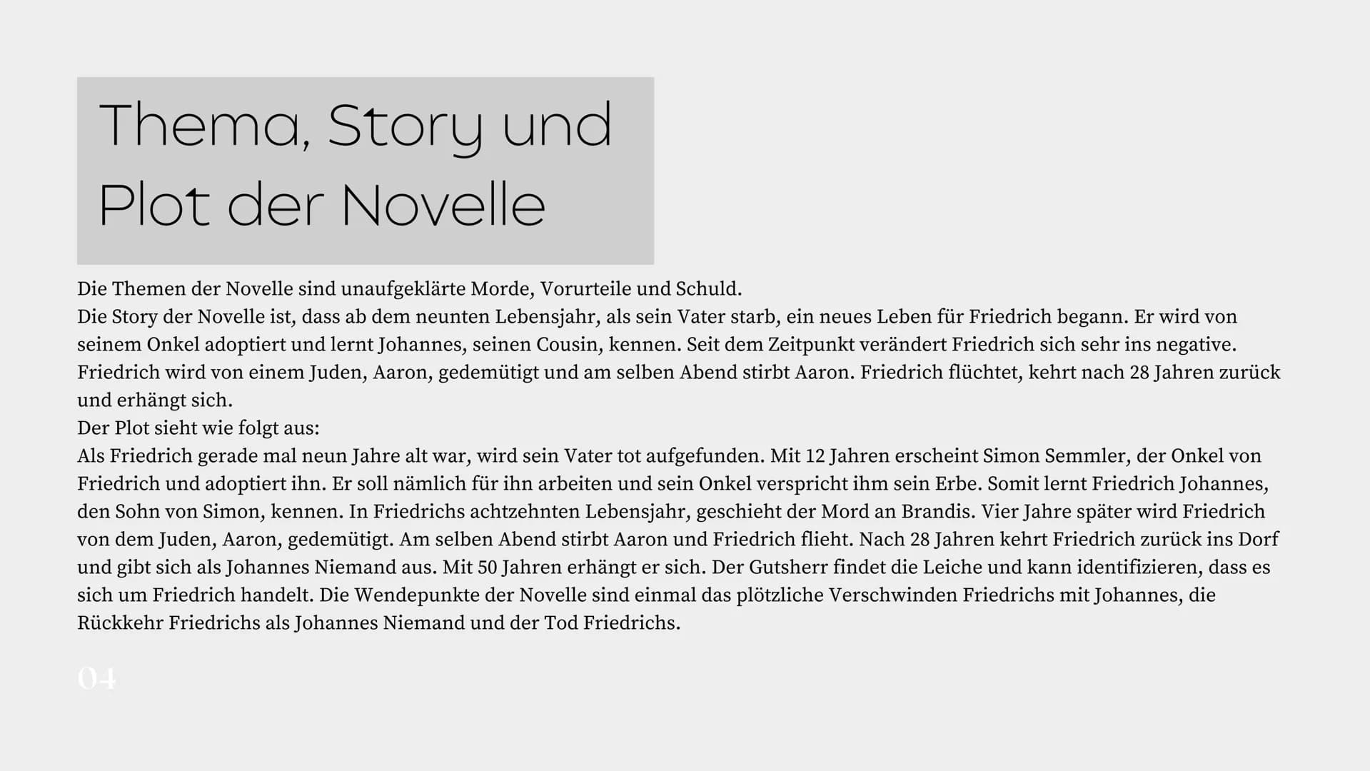 # Die
# Judenbuchen

Portfolio Arbesa Rrustemi, 9c

01 Was ist eigentlich
eine Novelle?

Eine Novelle ist eine kürzere Erzählung, die in
der