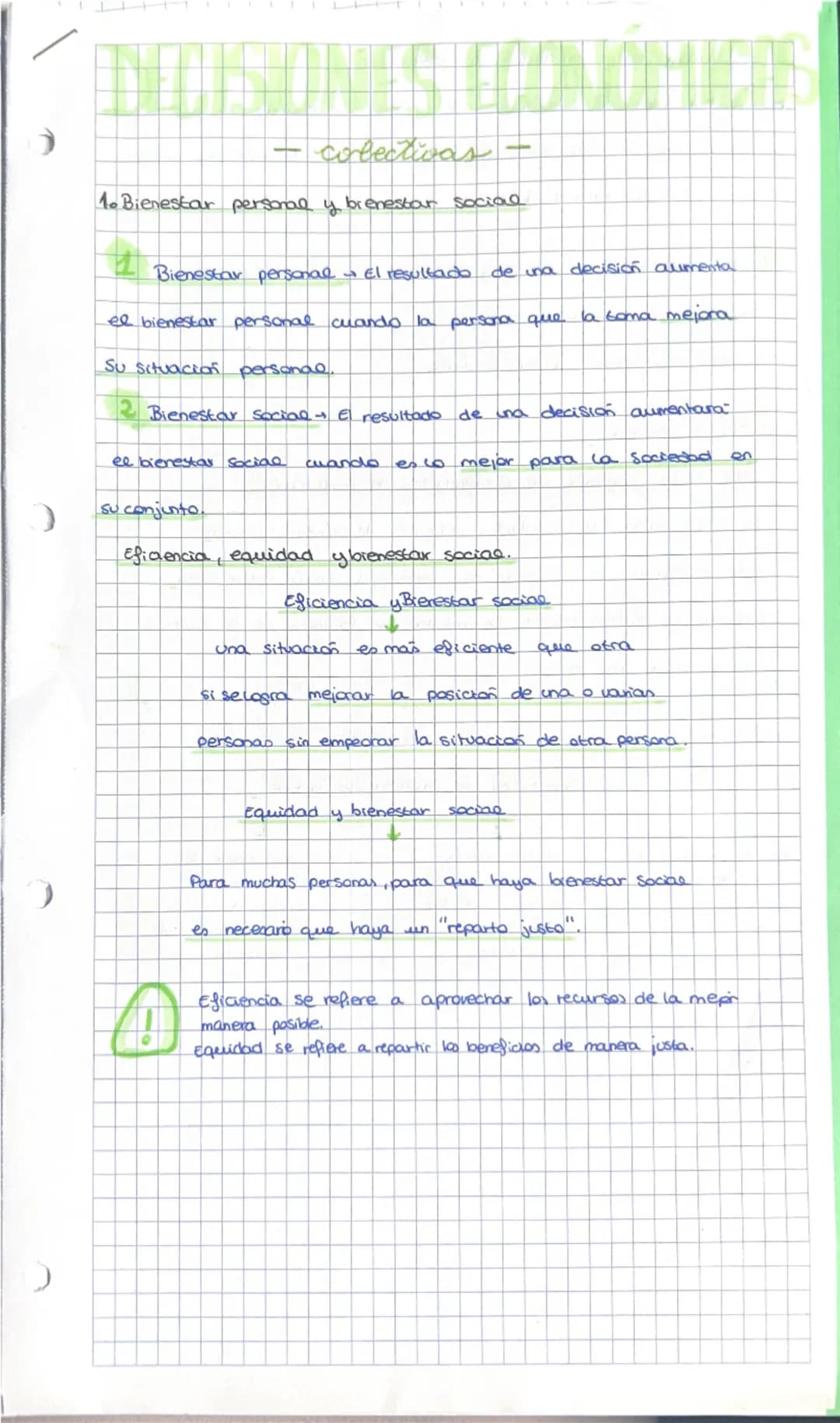 - colectivas -

1. Bienestar personal y bienestar social

Bienestar personal El resultado de una decisión aumenta
el bienestar personal cuan
