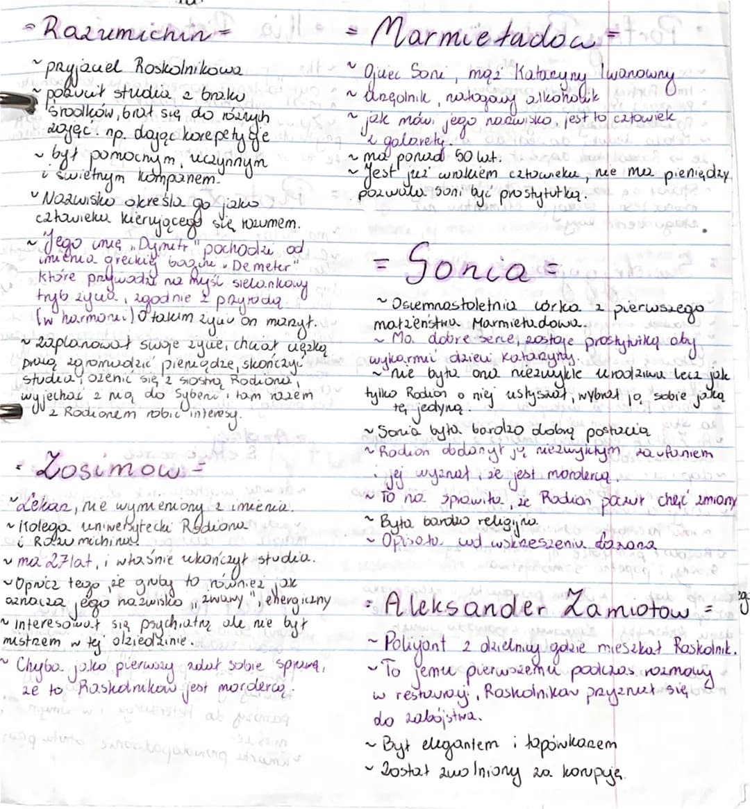 *Razumichin =
~
~pryjzuel Roskolnikowa
~ pobunt studia z braku
Srodków, brat się do róznych
zując np. dając korepety je
~ był pomocnym, uczy