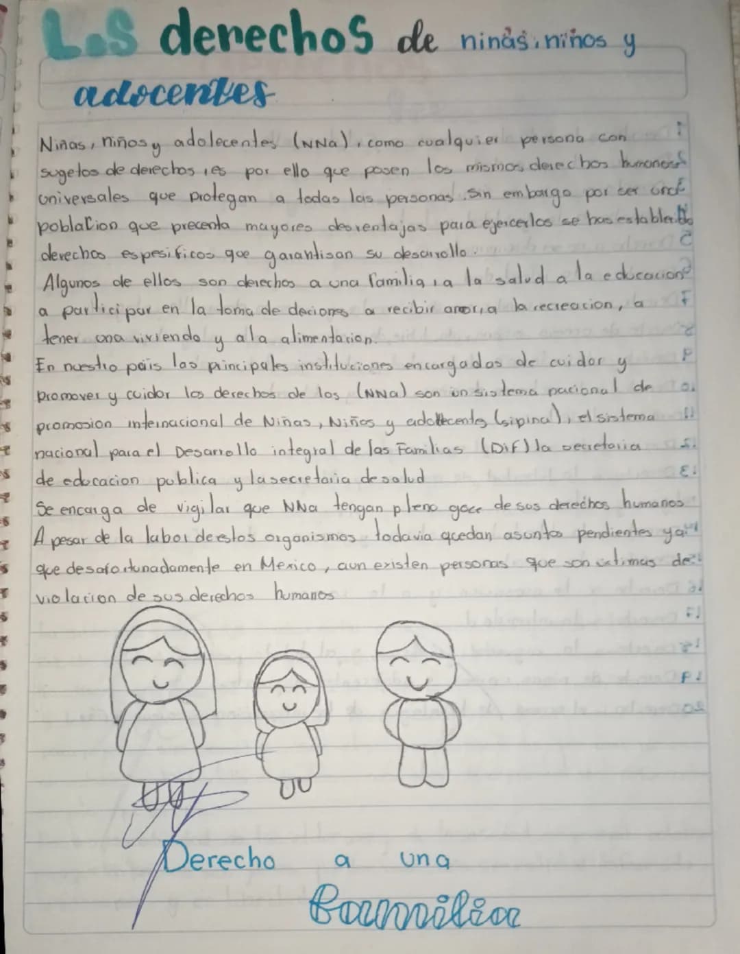 # Los derechos de ninas, niños y

adocentes

Niñas, niños y adolecentes (NNa), como cualquier persona con
sugetos de derechos res por ello q