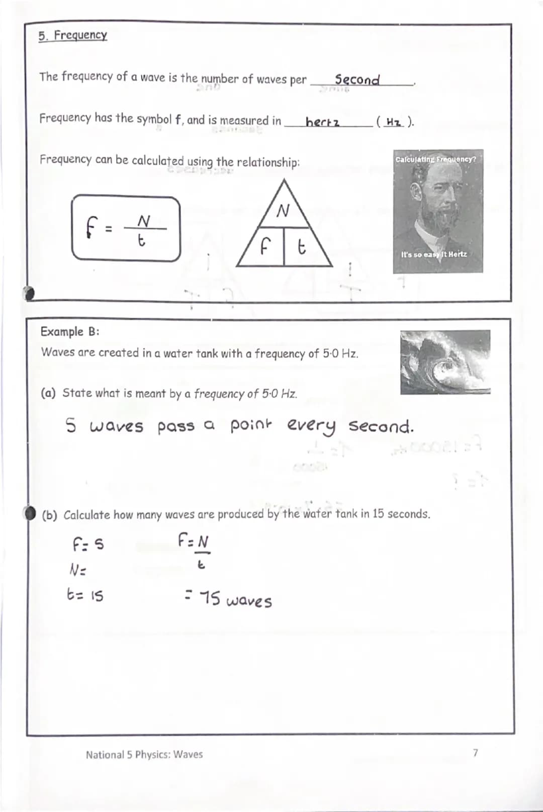 # National 5

Physics

# Waves

Summary Notes # Wave Parameters & Behaviours

I can:

*   state that energy can be transferred as waves.
*  