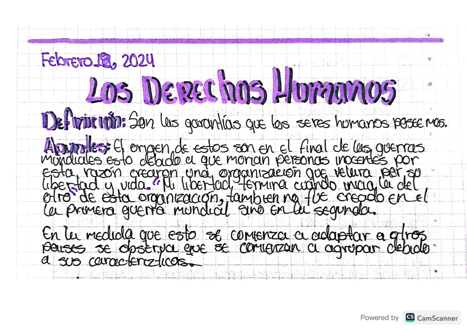 Febrero, 2024

Los Derechos Humanos

Definition: Son las garantías que los seres humanos peste Mos.

Alouales El origen de estos son en el f