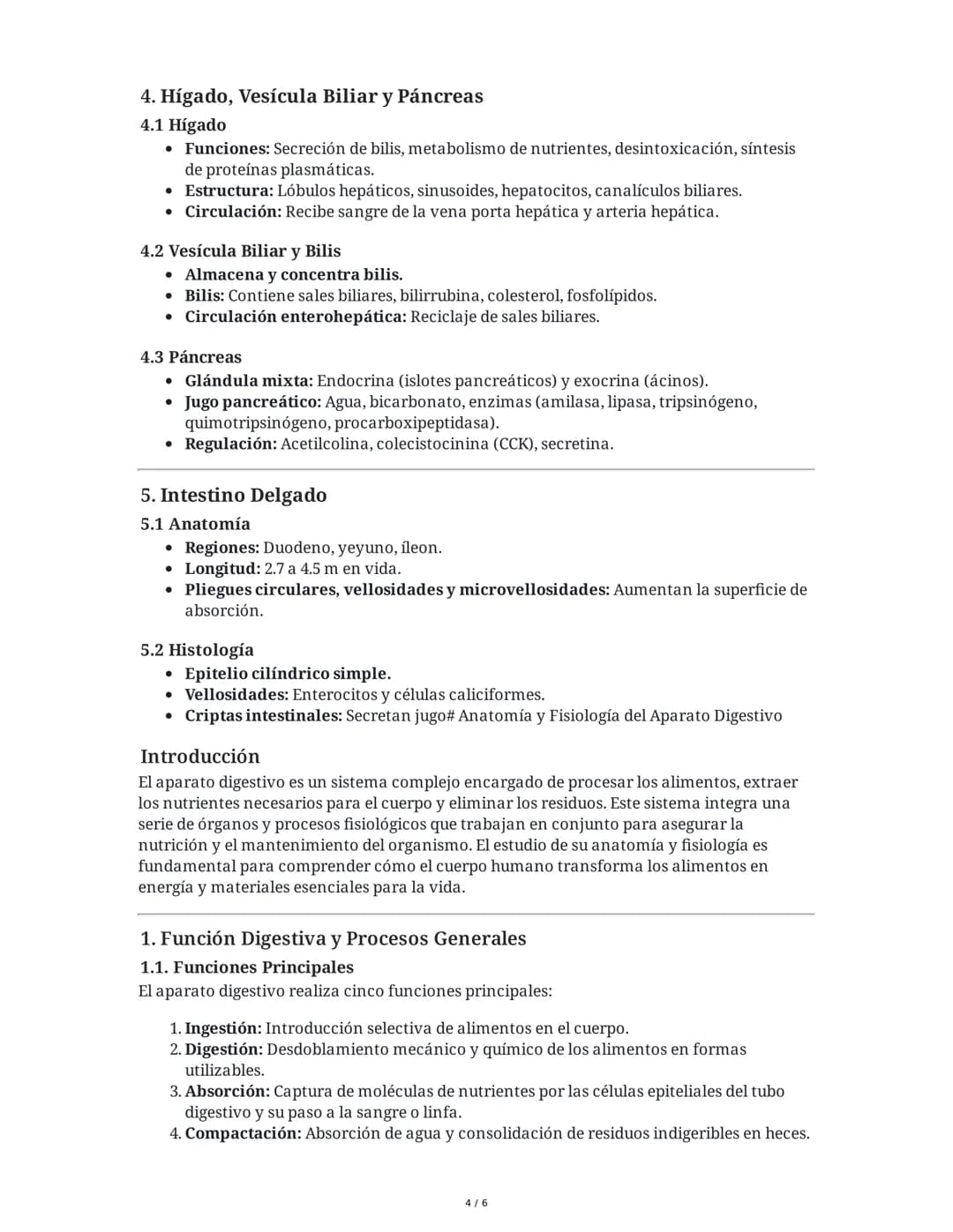 Anatomía y Fisiología del Aparato Digestivo
Introducción
El aparato digestivo es el sistema encargado de procesar los alimentos, extraer los