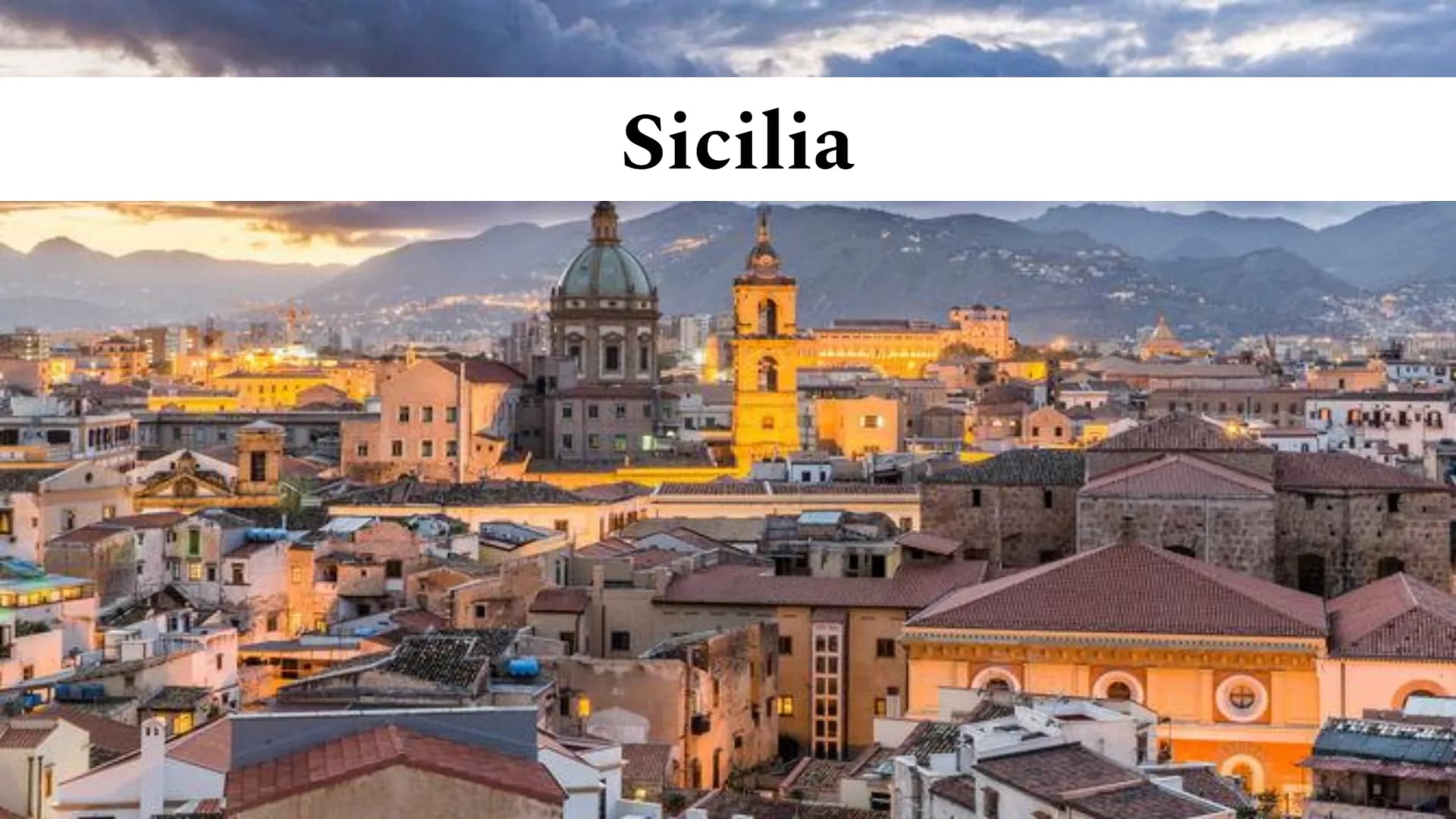 # Sicilia - Aspetto
Fisico
- Politica
- Economia
- Culture e
Tradizioni
- Cibo # ASPETTO FISICO

La Sicilia è una regione italiana
autonoma 