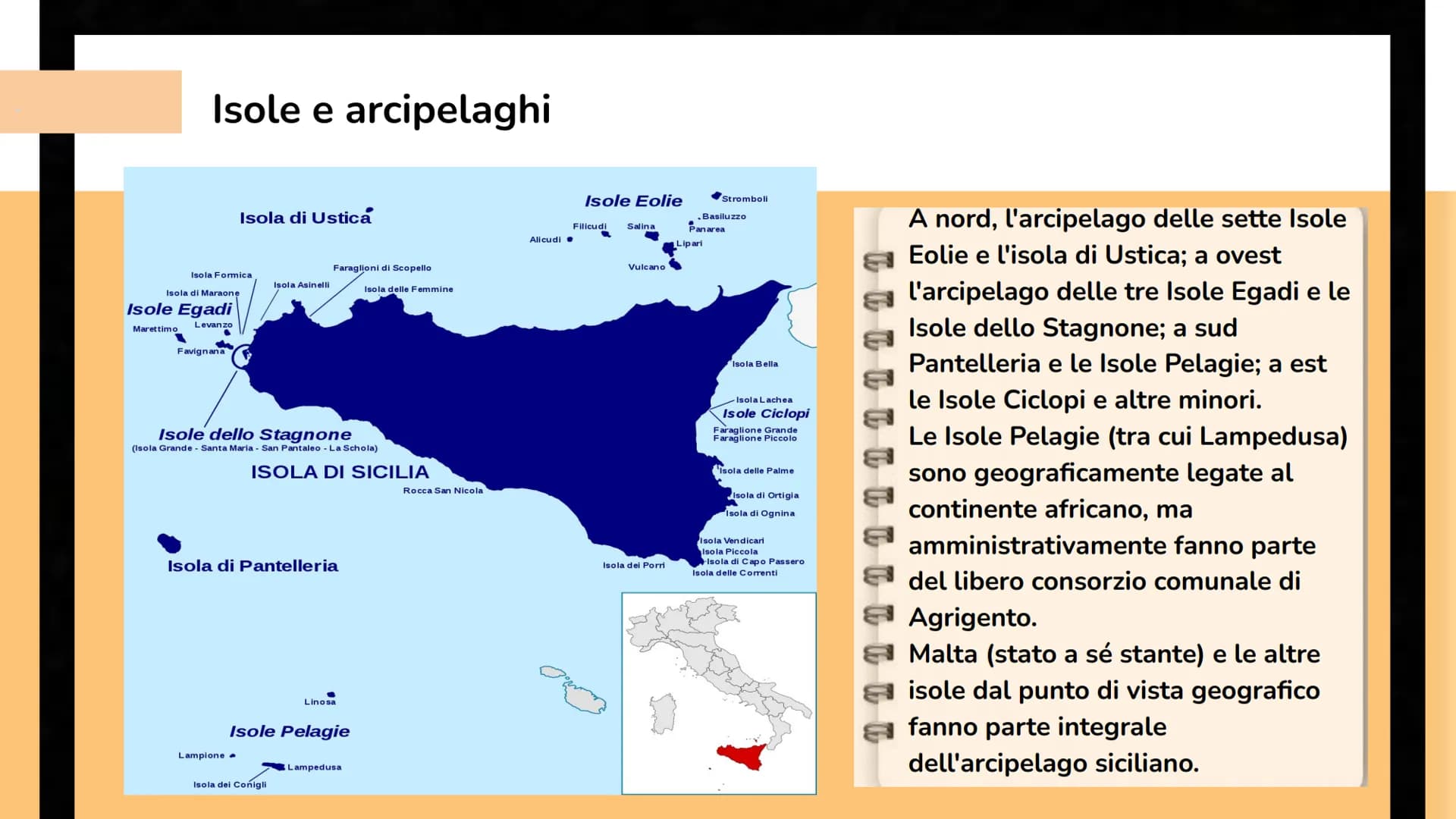 # Sicilia - Aspetto
Fisico
- Politica
- Economia
- Culture e
Tradizioni
- Cibo # ASPETTO FISICO

La Sicilia è una regione italiana
autonoma 
