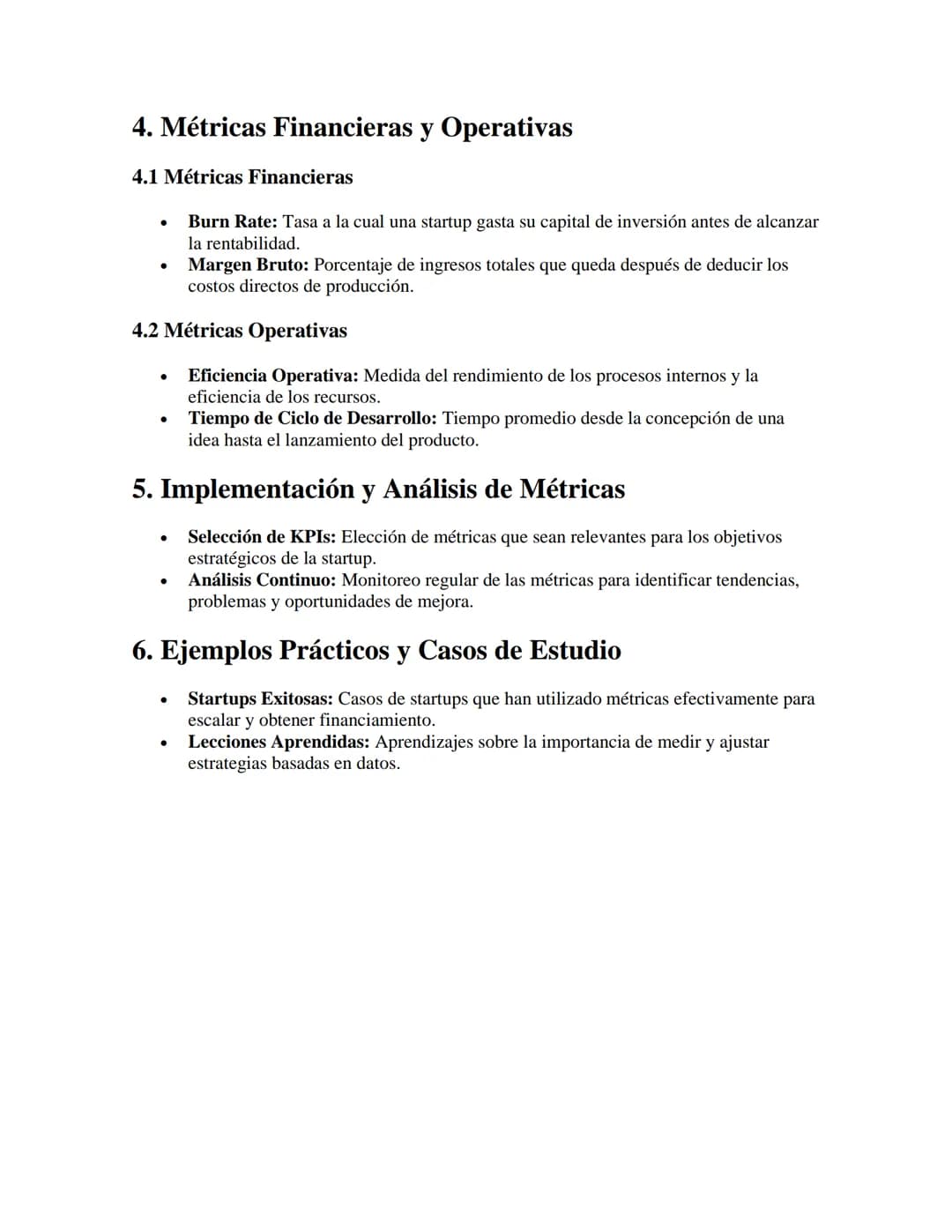 # Métricas y KPIs para Startups

APUNTES//

1. Introducción a las Métricas y KPIs

- Definición de Métricas: Indicadores cuantitativos y cua