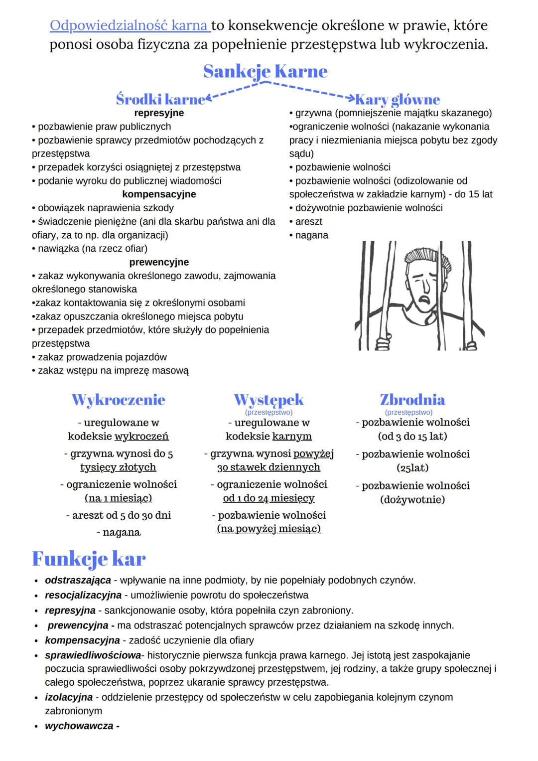 # PRAWO KARNE

## Zasady Prawa Karnego

- zasada Odpowiedzialności karnej za czyn- jednostka ponosi ją za
popełnienie czynu zabronionego.

-