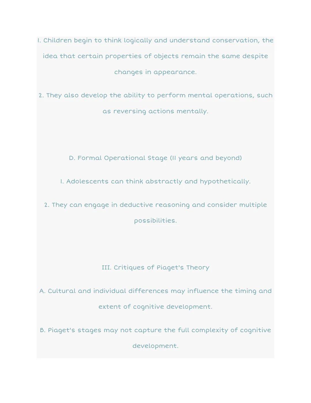 6.3 Cognitive Development in Childhood

COGNITIVE DEVELOPMENT

SENSORIMOTOR

PREOPERATIONAL

CONCRETE
OPERATIONAL

FORMAL
OPERATIONAL

BIRTH