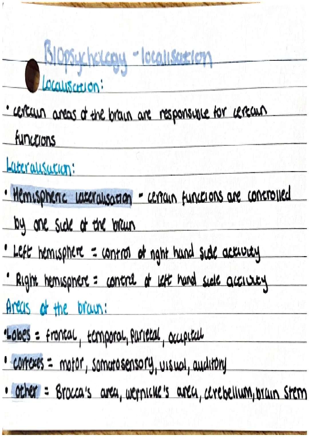 # Biopsychology "Nervous system

Cencral nervous syseem:

*   comprised of the brown and spinal cored
*   function : control of behaviour an