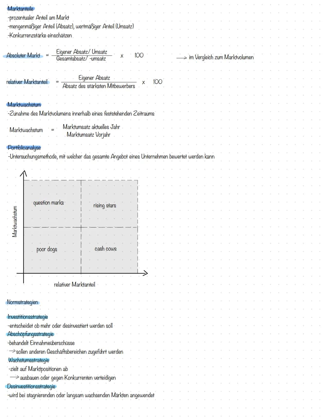 Betriebs- und Volkswirtschaft Marketinglandkarte

SWOT Analyse

Strategische Analysen
Produktlebenszyklus

Portfolioanalyse

strategische Ma