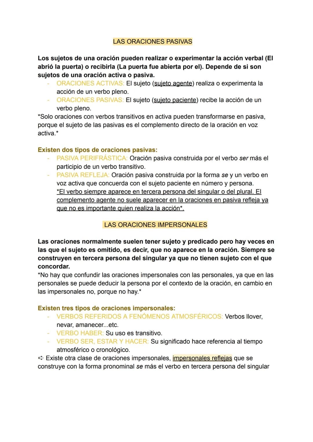 # LAS ORACIONES PASIVAS

Los sujetos de una oración pueden realizar o experimentar la acción verbal (El
abrió la puerta) o recibirla (La pue