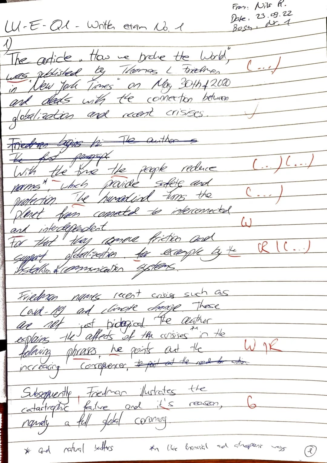 LK ENGLISCH Q1.1
WRITTEN EXAM NO.1 (23.9.2022)
GLOBALIZATION
NAME: Uts Reserbeger

KLAUSURTEIL A:

How We Broke the World
Greed and globaliz