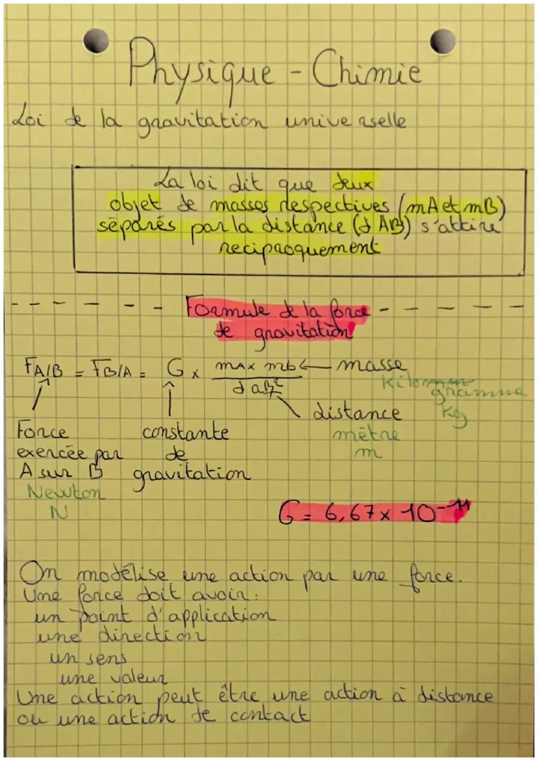 Physique-Chimie

Loi de la gravitation unive selle

La loi dit que deux
objet de masses reso
despectives (mA et mb)
-la distance (AB) s'atki