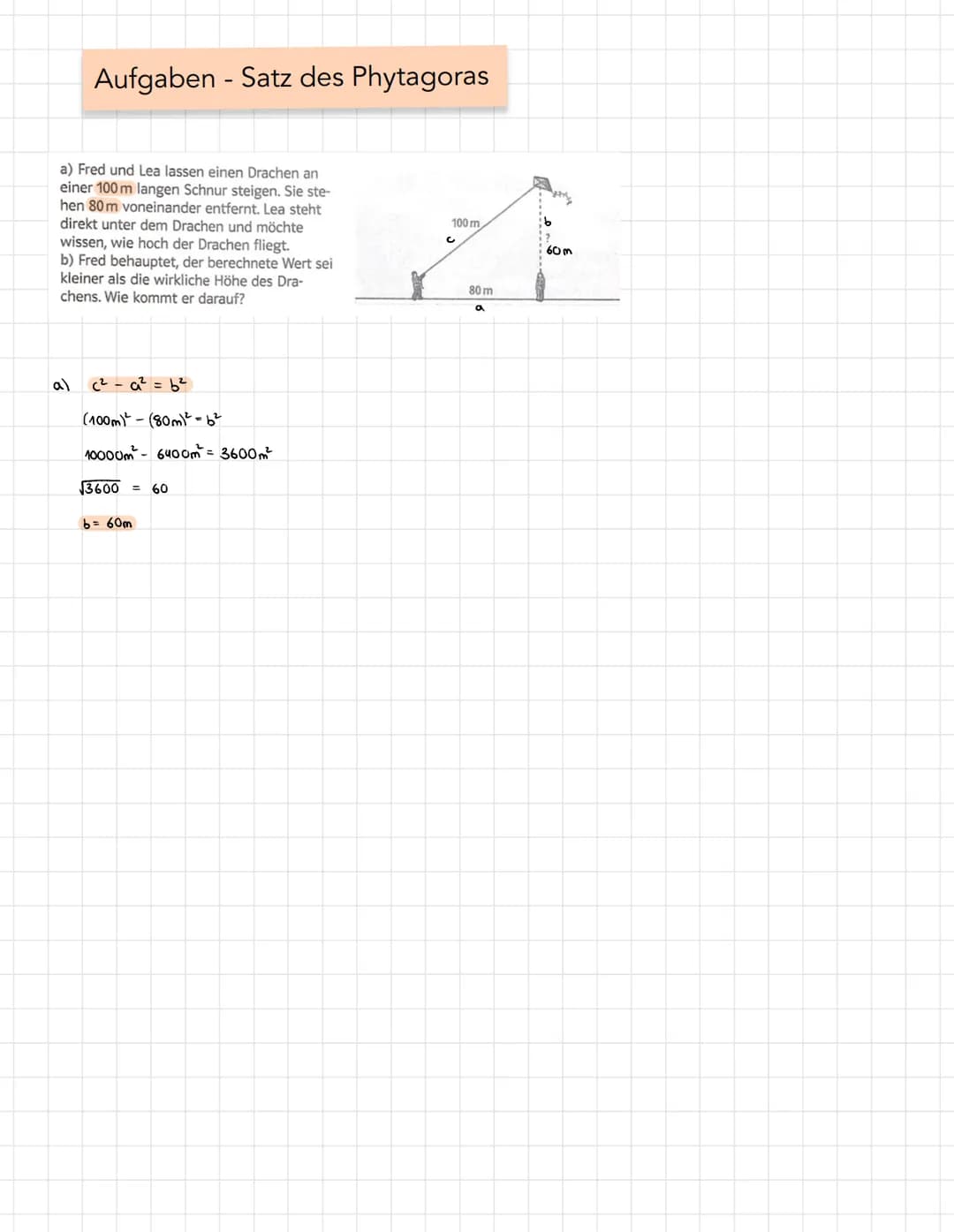 # Satz des Pythagoras - Allgemein

Kathete

Hypotenuse

hathete

Die Hypotenuse ist die längste
Seite und liegt dem 90° Winkel gegenüber

Me