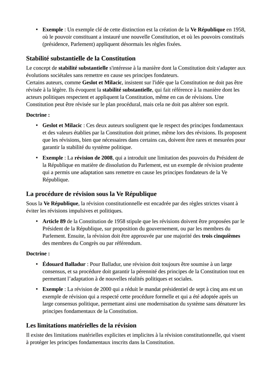 Révision des constitutions:

La Constitution de 1791 limitait le corps électoral par un suffrage censitaire.

- La Charte de 1814 combine la