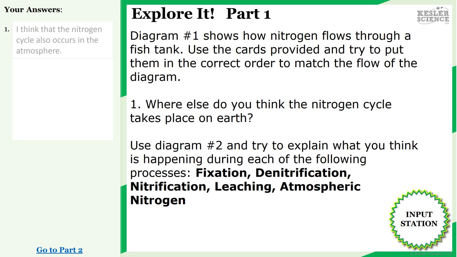 KESLER
SCIENCE

The Lab Room
Nitrogen
Cycle

Challenge It!

Watch It!
Read It!

Write It!
Assess It!

Research It!
Explore It!

Organize It!