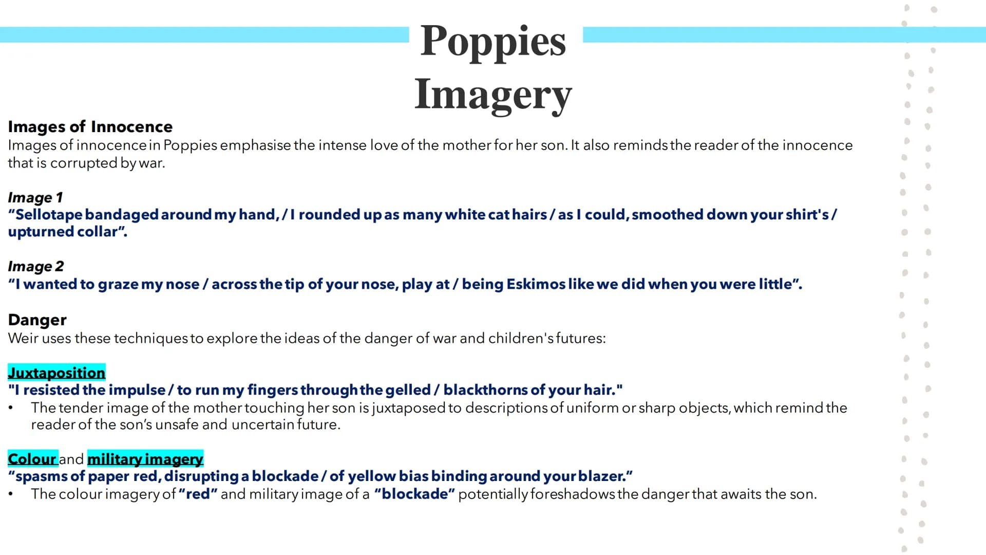 # Poppies

Poetry GCSEs # Poppies

Jane Weir wrote Poppies as a dramatic monologue, which is a form of poetry where an
imagined speaker addr