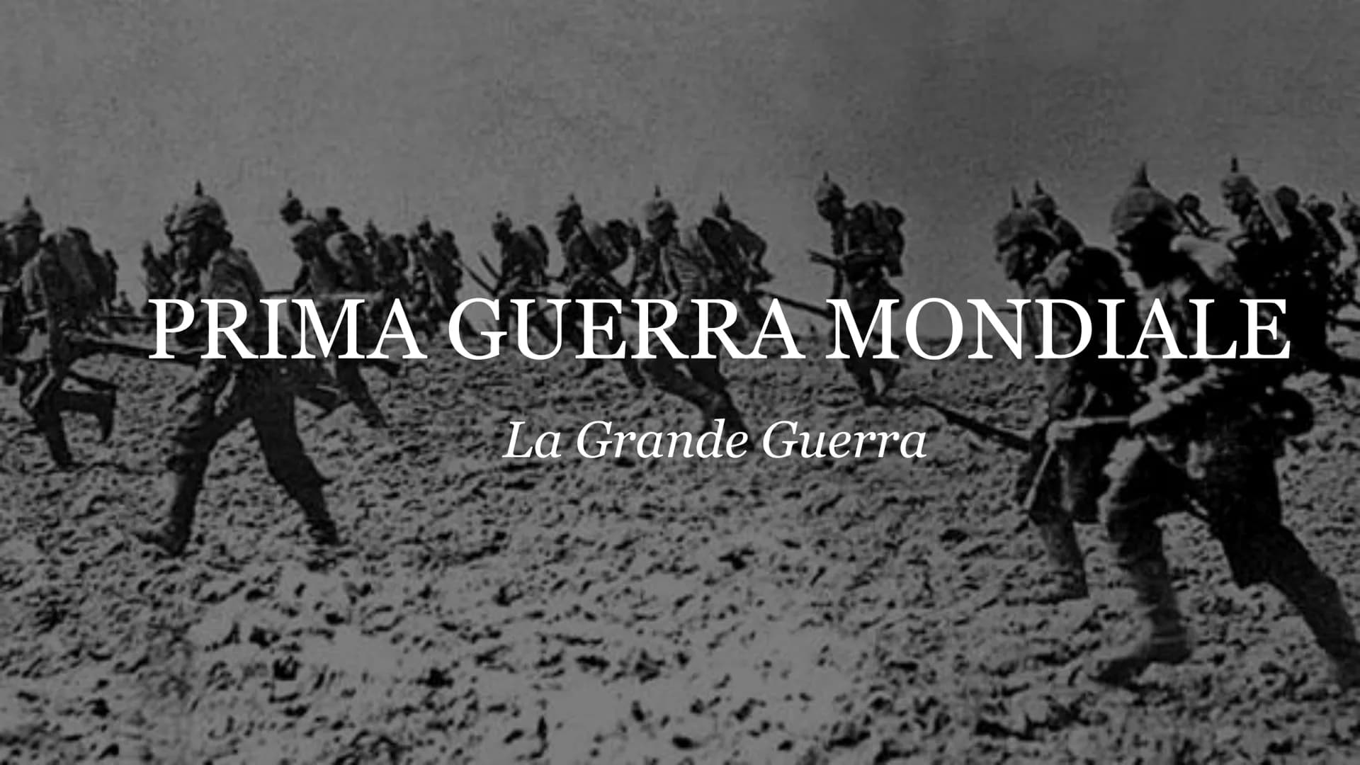 # PRIMA GUERRA MONDIALE

La Grande Guerra Le cause della Prima Guerra Mondiale:

*   Assassinio erede al trono d'Austria da uno studente ser