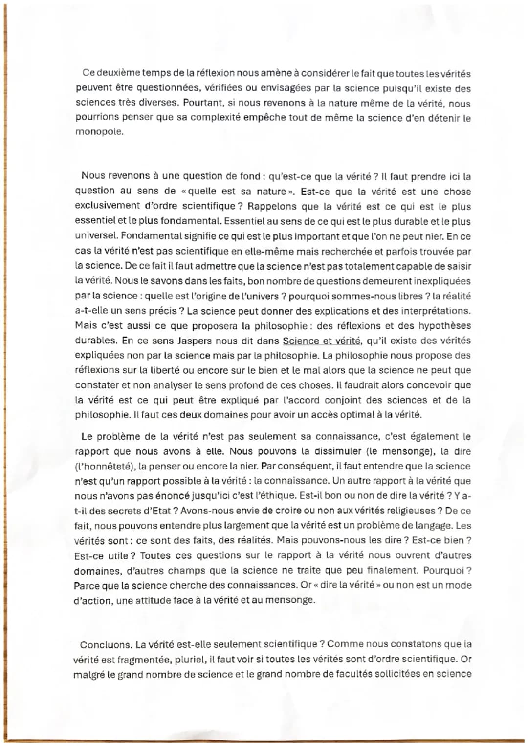 # LA VERITE EST-ELLE SEULEMENT SCIENTIFIQUE?

Lorsqu'une personne se présente devant un tribunal en justice pour témoigner, elle
s'engage à 