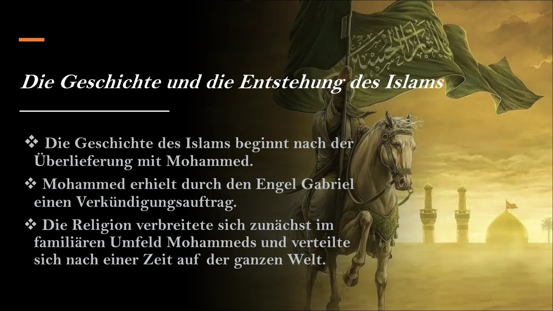# Islam

Präsentation von Iman und Schagufta Inhaltsverzeichnis

* Die Geschichte und die Entstehung des
Islams
 * Unser Gott
* Die Prophete