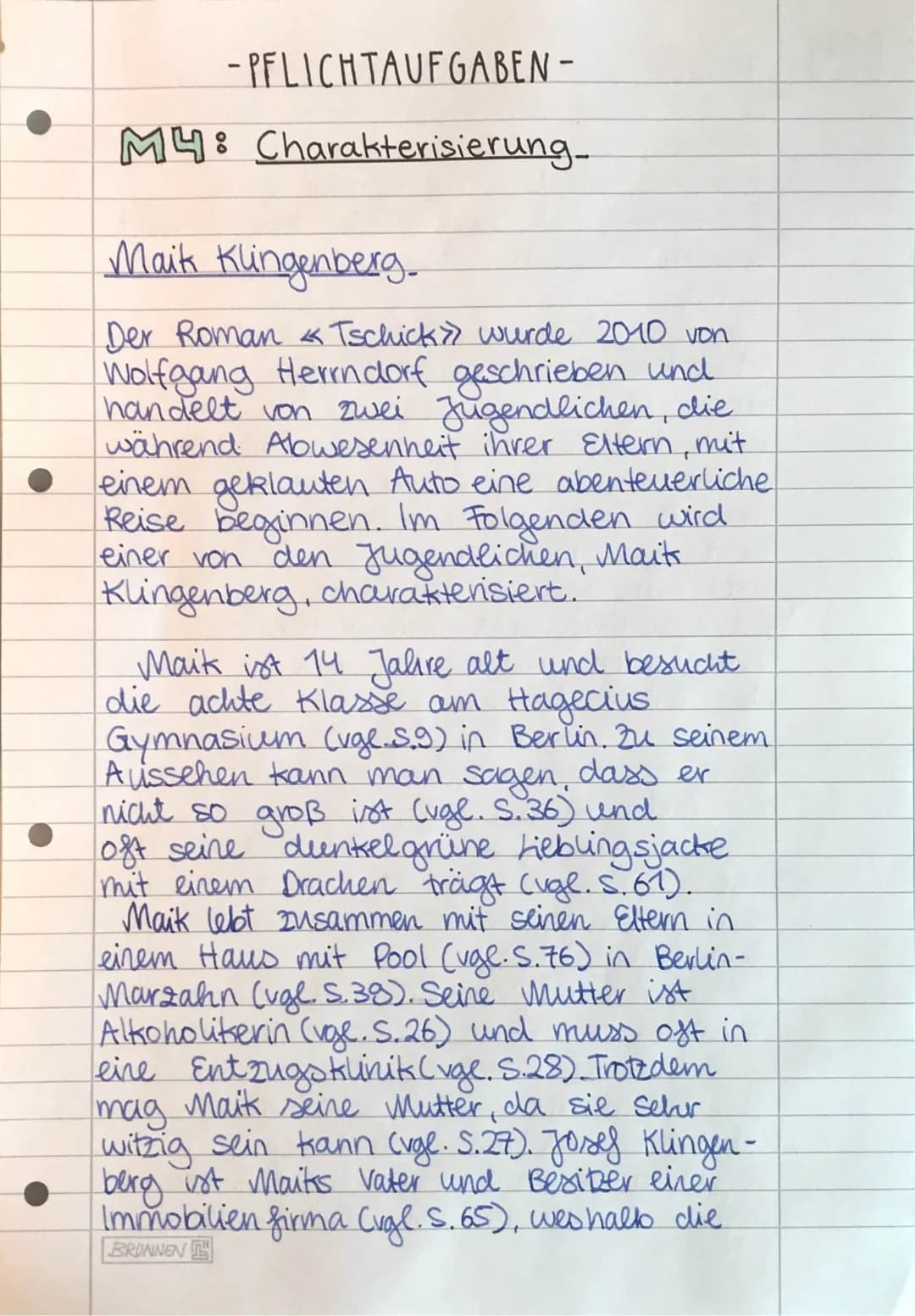 # LESETAGEBUCH

zum Roman „Tschick“ von Wolfgang Herndorf

tschick

von -PFLICHT AUFGABEN

M2: Biografie Wolfgang Herrndorf

Wolfgang Herndo